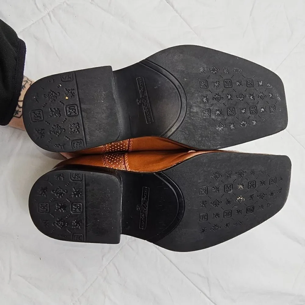Stacy Adams Brown Leather Oxford Slip On Shoes‎ Boys Size 2